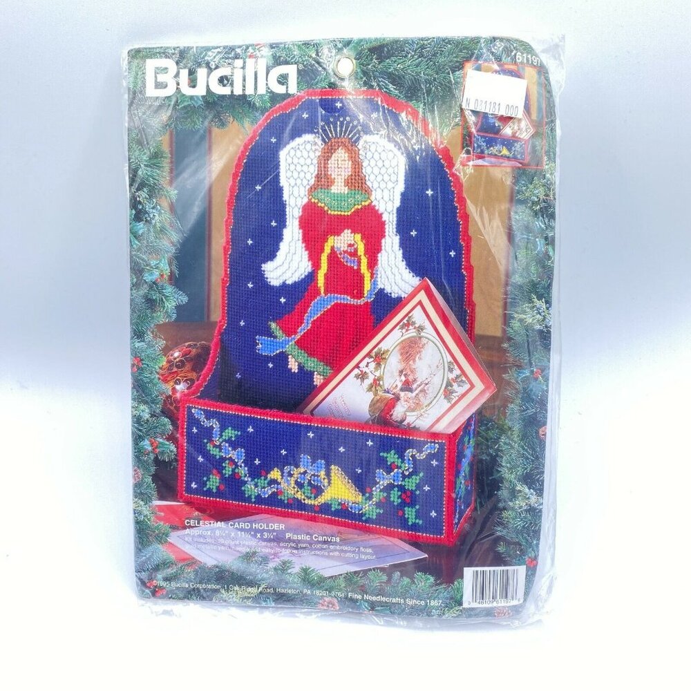 NEW Bucilla Celestial Card Holder Kit 61197 christmas angel 8.25 x 11.5 x 3.25 - Picture 4 of 7